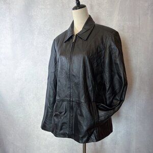 Apt 9 Lambskin Leather Jacket Black Size L